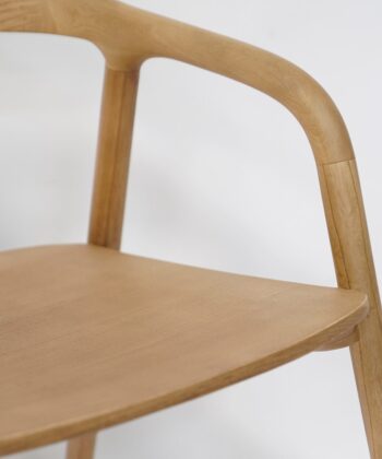 Nara Japandi Ash Dining Chair with Armrests Sculpted Design