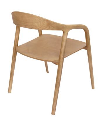 Nara Japandi Ash Dining Chair with Armrests Sculpted Design