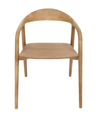 Nara Japandi Ash Dining Chair with Armrests Sculpted Design