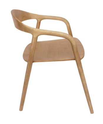 Nara Japandi Ash Dining Chair with Armrests Sculpted Design