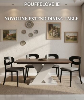 NovoLine Extend Dining Table – 150–190x80cm Modern Laminated X-Base