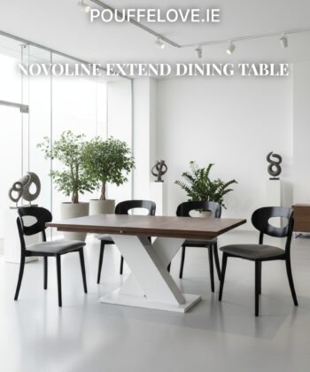 NovoLine Extend Dining Table – 150–190x80cm Modern Laminated X-Base