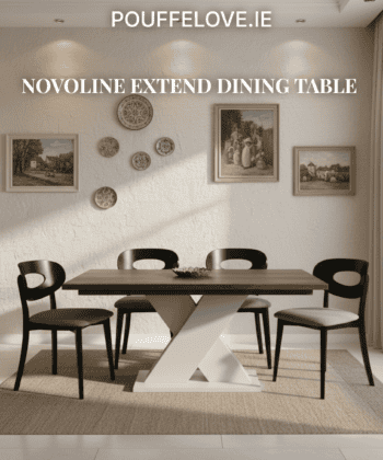 NovoLine Extend Dining Table – 150–190x80cm Modern Laminated X-Base