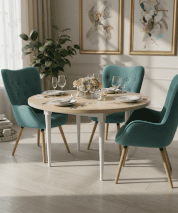 Odyssey Scandinavian Round Dining Table Ø100+35