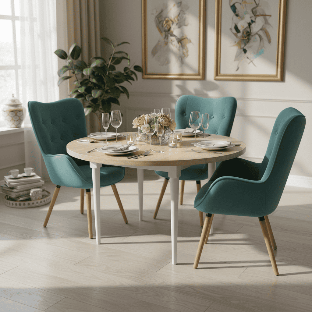 Odyssey Scandinavian Round Dining Table Ø100+35