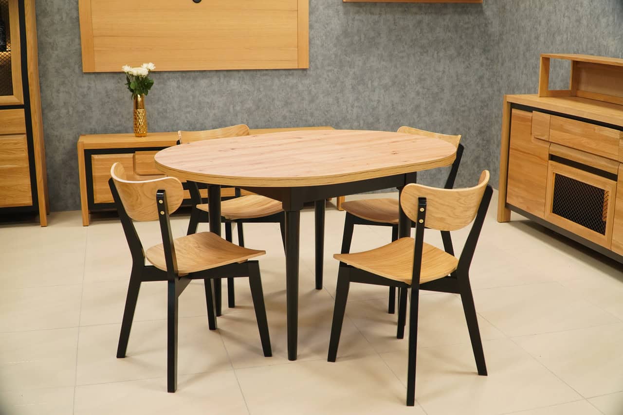 Odyssey Scandinavian Round Dining Table Ø100+35