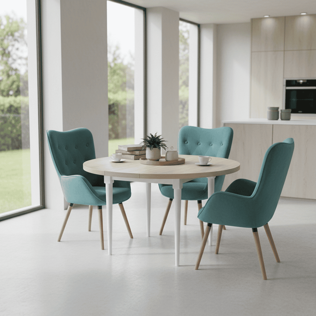 Odyssey Scandinavian Round Dining Table Ø100+35