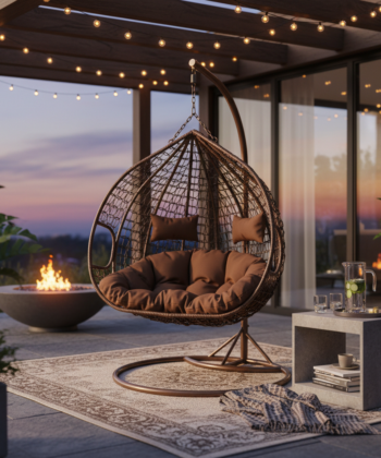 Elegant Hanging Egg Chair BALI – Weatherproof PE Rattan