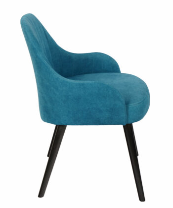 Sandstone Armchair Beige Dining Chair with Black Beech Legs