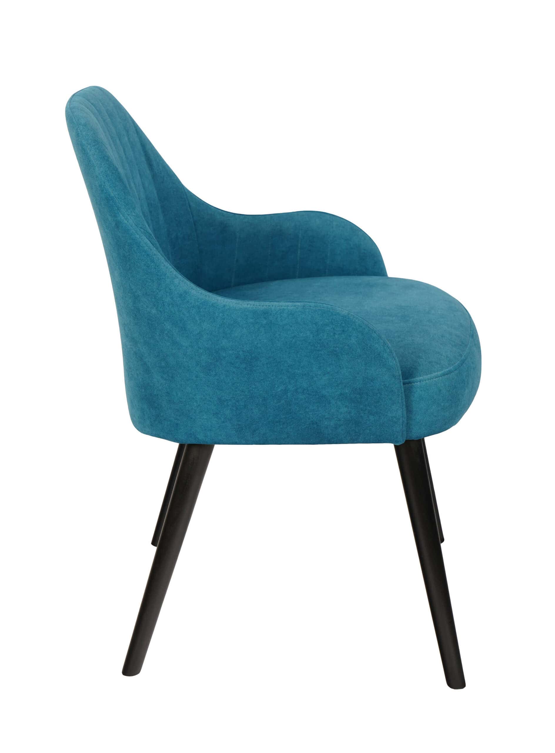 Sandstone Armchair Beige Dining Chair with Black Beech Legs