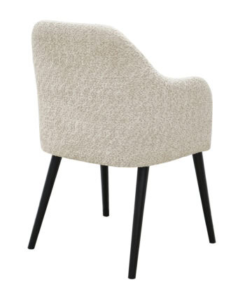 Sandstone Armchair Beige Dining Chair with Black Beech Legs