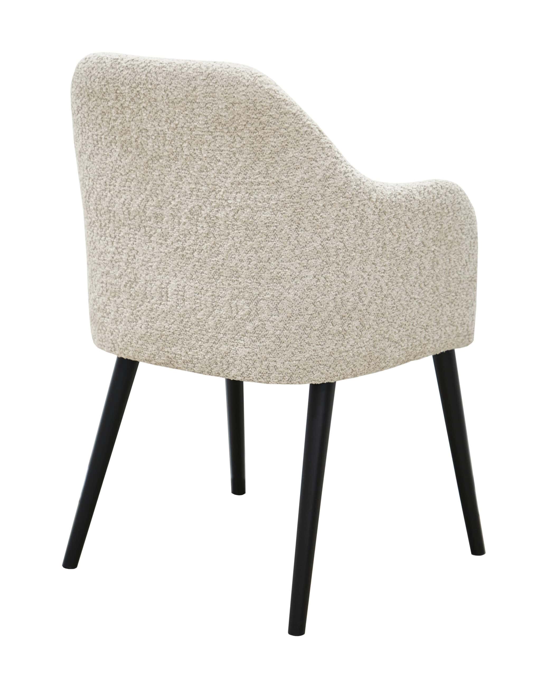 Sandstone Armchair Beige Dining Chair with Black Beech Legs