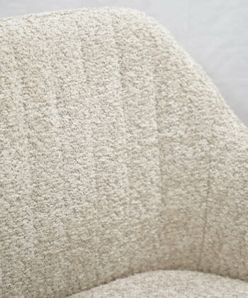 Sandstone Armchair Beige Dining Chair with Black Beech Legs