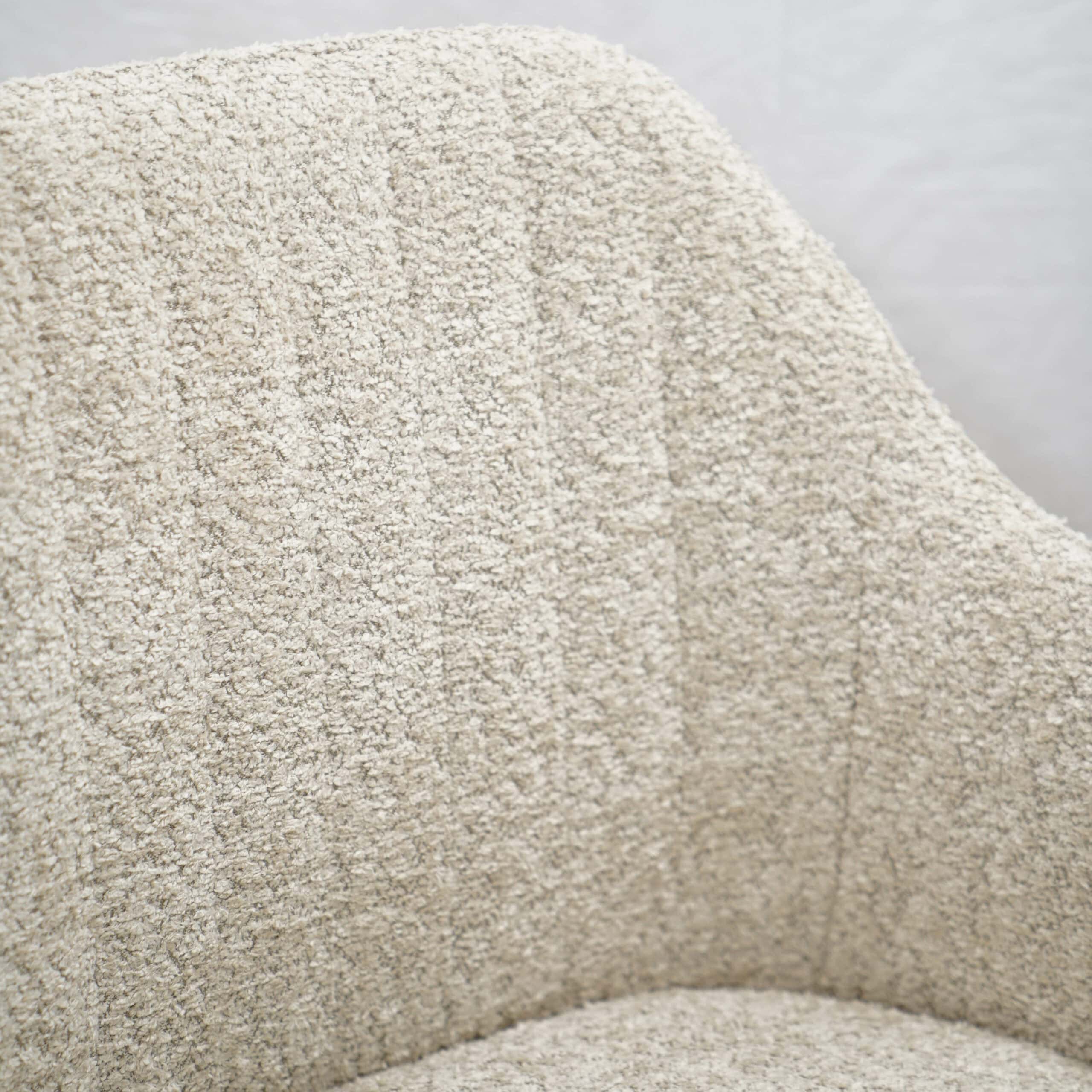 Sandstone Armchair Beige Dining Chair with Black Beech Legs