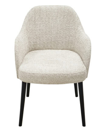 Sandstone Armchair Beige Dining Chair with Black Beech Legs