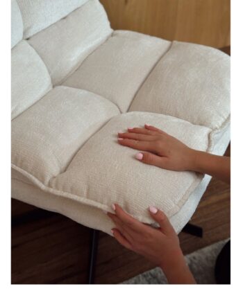 Savona Cream Ergonomic Swivel Armchair with Matching Ottoman