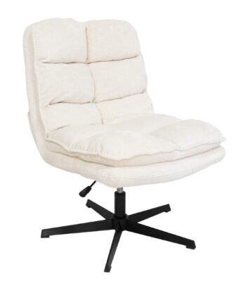 Savona Cream Ergonomic Swivel Armchair with Matching Ottoman
