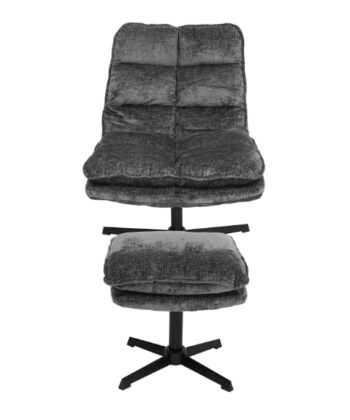Savona Grey Ergonomic Swivel Armchair with Matching Ottoman