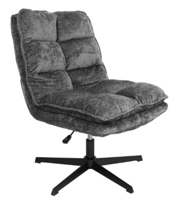 Savona Grey Ergonomic Swivel Armchair with Matching Ottoman