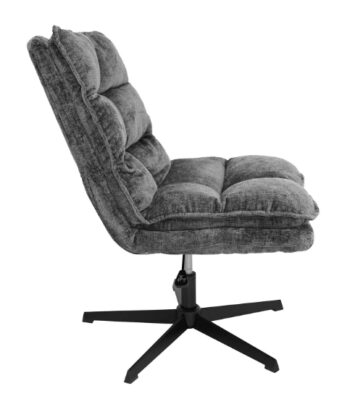 Savona Grey Ergonomic Swivel Armchair with Matching Ottoman