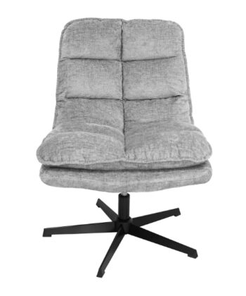 Savona Light Grey Ergonomic Swivel Armchair with Ottoman