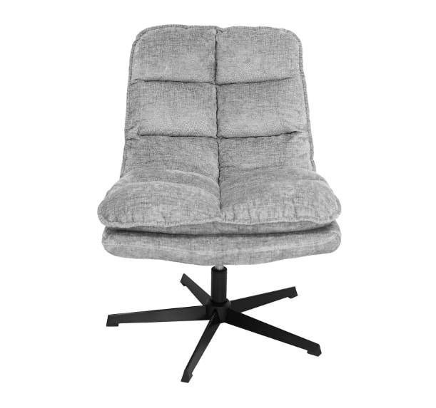 Savona Light Grey Ergonomic Swivel Armchair with Ottoman