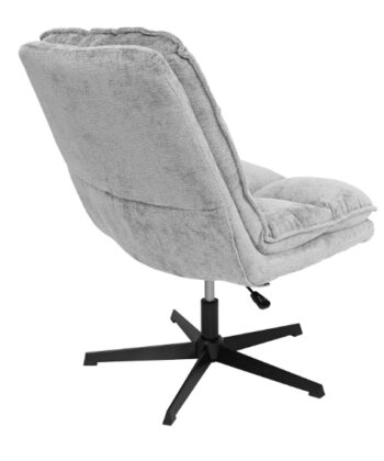 Savona Light Grey Ergonomic Swivel Armchair with Ottoman