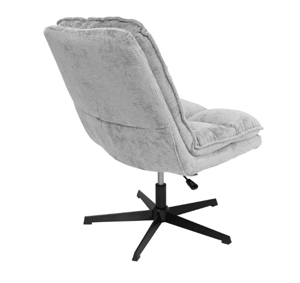Savona Light Grey Ergonomic Swivel Armchair with Ottoman