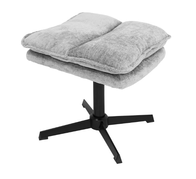 Savona Light Grey Ergonomic Swivel Armchair with Ottoman