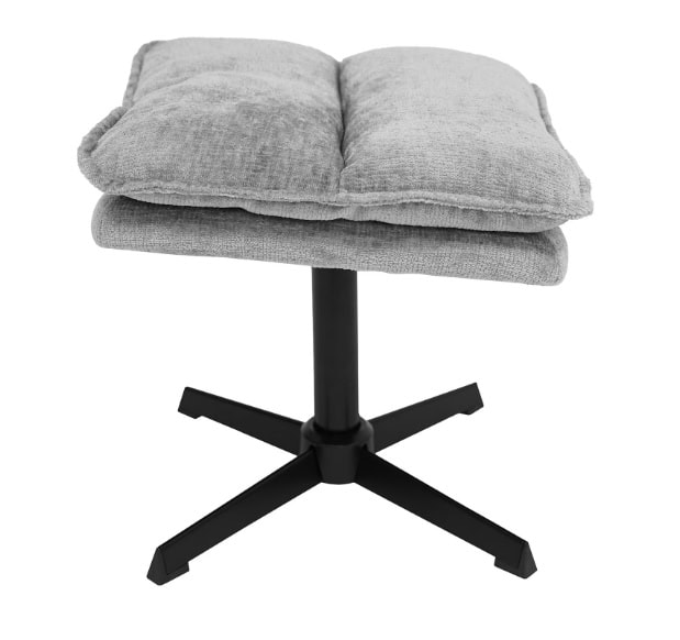 Savona Light Grey Ergonomic Swivel Armchair with Ottoman