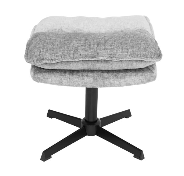 Savona Light Grey Ergonomic Swivel Armchair with Ottoman