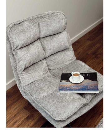 Savona Light Grey Ergonomic Swivel Armchair with Ottoman