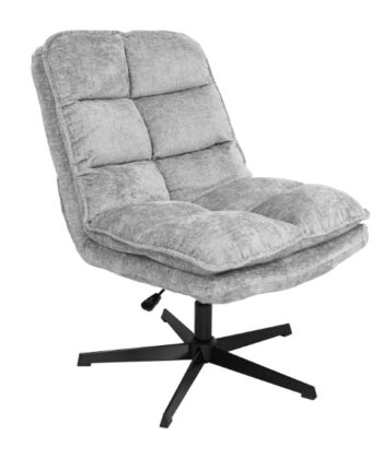 Savona Light Grey Ergonomic Swivel Armchair with Ottoman