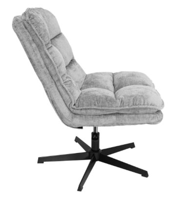 Savona Light Grey Ergonomic Swivel Armchair with Ottoman