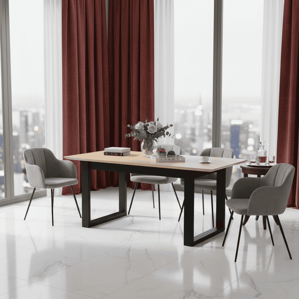 ST48 Extendable Dining Table 140-180x80cm – Beech Wood Legs
