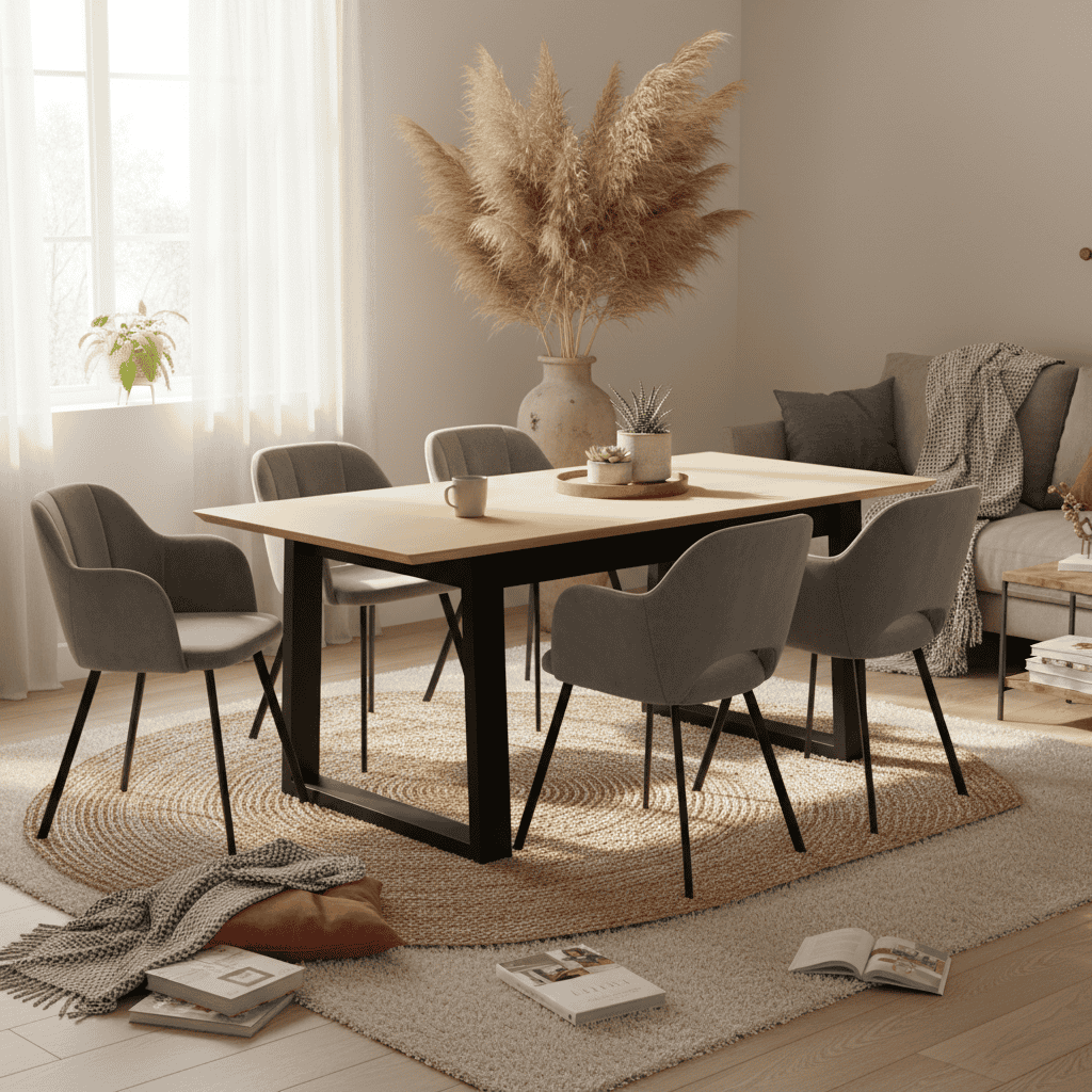 ST48 Extendable Dining Table 140-180x80cm – Beech Wood Legs