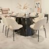 Sterling Extendable Round Dining Table Black,100–180 cm