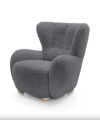 Tidepool Bouclé Lounge Chair – Organic Shaped Armchair