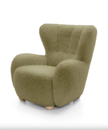 Tidepool Bouclé Lounge Chair – Organic Shaped Armchair