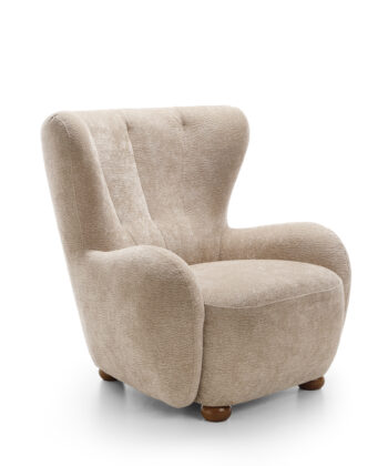 Tidepool Bouclé Lounge Chair – Organic Shaped Armchair