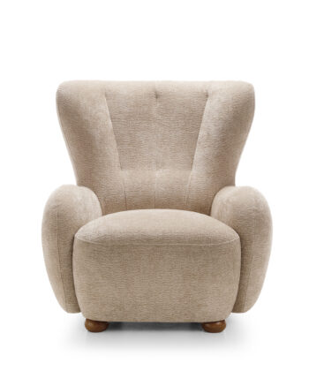 Tidepool Bouclé Lounge Chair – Organic Shaped Armchair