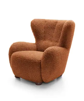 Tidepool Bouclé Lounge Chair – Organic Shaped Armchair