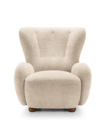 Tidepool Bouclé Lounge Chair – Organic Shaped Armchair