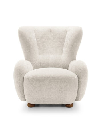 Tidepool Bouclé Lounge Chair – Organic Shaped Armchair