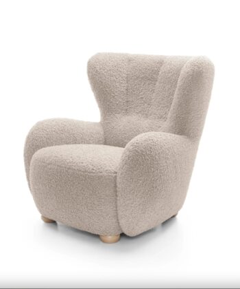 Tidepool Bouclé Lounge Chair – Organic Shaped Armchair
