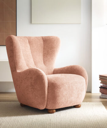Tidepool Bouclé Lounge Chair – Organic Shaped Armchair
