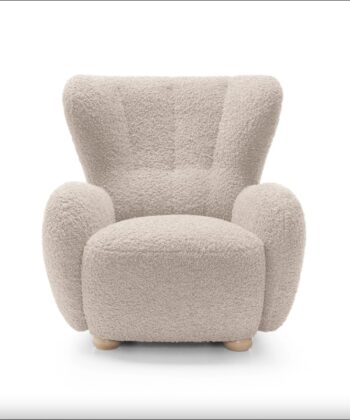 Tidepool Bouclé Lounge Chair – Organic Shaped Armchair