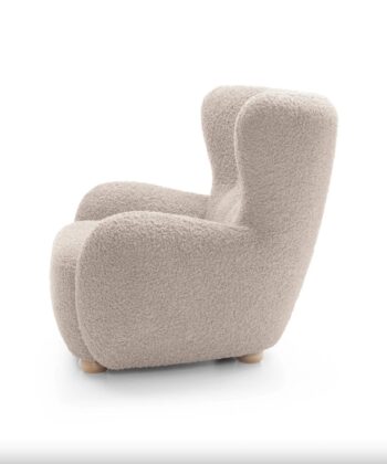 Tidepool Bouclé Lounge Chair – Organic Shaped Armchair