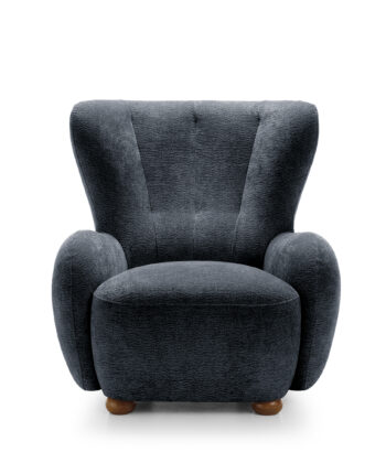 Tidepool Bouclé Lounge Chair – Organic Shaped Armchair