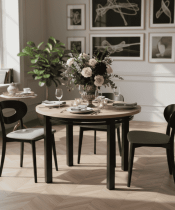 Uran Round Extendable Dining Table fi 100+40cm